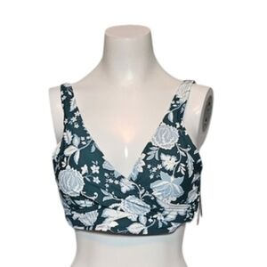 Jantzen Swim Floral Cross Top Underwire Adjustable sz 8 NWT